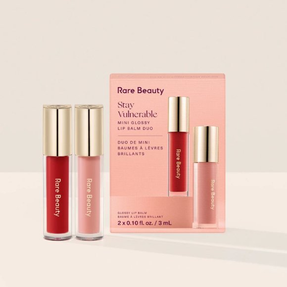 NWT Rare Beauty by Selena Gomez Stay Vulnerable Mini Glossy Lip Balm Duo - Picture 1 of 5